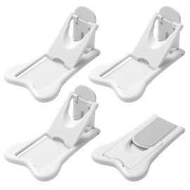 Inaya Sliding Door Lock for Child Safety (4-Pack) - Child Proof Locks for Sliding Glass Doors, Windows, Closets & Cabinets. Safety Locks for All Your Home Openings