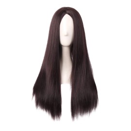 MapofBeauty 28 Inch/70cm Women Special Long Straight Synthetic Wig (Dark Brown)