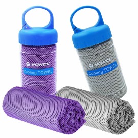 YQXCC Cooling Towel | 2 Pack 47x12 | Ice Cool for Neck | Soft Breathable Microfiber Chilly | for Yoga, Golf, Gym, Camping, Running, Workout & More Activities