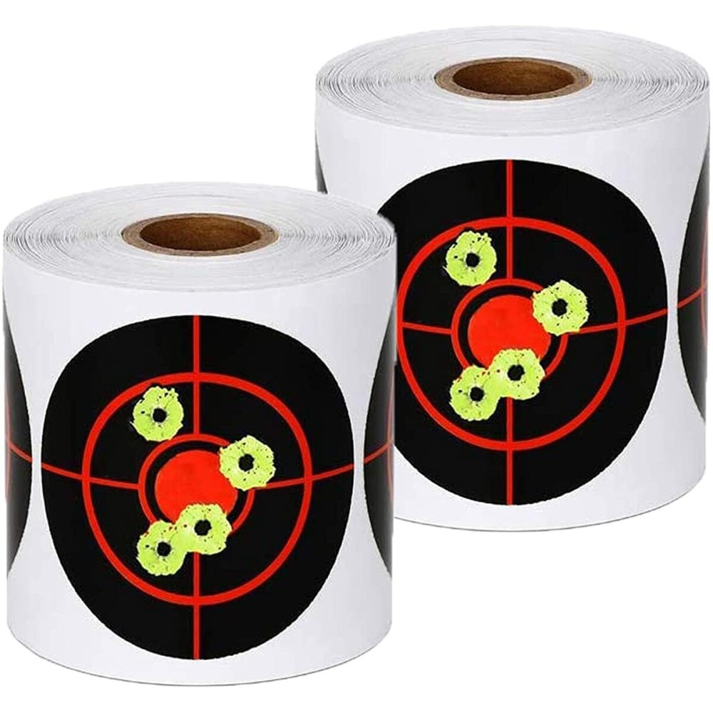 GearOZ Splatter Target Stickers, 3 Inch Reactive Paper Targets, 500 Pcs Adhesive Shooting Targets with Fluorescent Yellow Impact for BB Gun, Pellet Gun, Airsoft, Rifle Shooting Practice