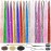 Hair Tinsel Kit with Tools 16 Colors 8000 Strands Fairy Hair Tinsel Heat Resistant Sparkling Shiny Tinsel Hair Extensions 48 Inch Colorful Hair Tinsel strands Kit (48 Inch 3500strands, 16Colors)