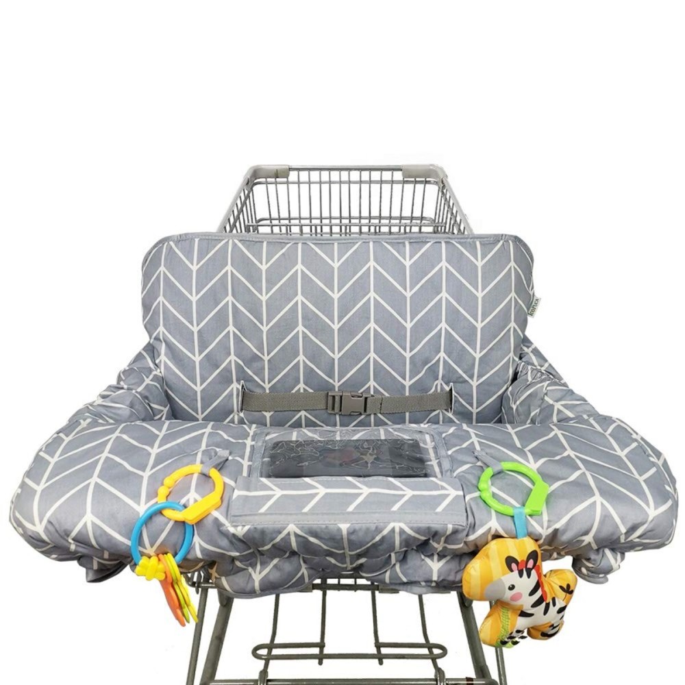 Shopping Cart Cover for Baby ICOPUCA Cotton High Chair Cover, Reversible, Machine Washable for Infant, Toddler, Boy or Girl (Grey Arrow Print)