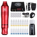 Dragonhawk Pro Complete Tattoo Pen Kit - Lightweight Tattoo Pen Machine 20Pcs Cartridges Needles Power Supplies for Tattoo Beginners 1013-7-2