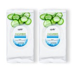 Epielle Cucumber Makeup Remover Wipes, Gentle Daily Facial Cleanser Towelettes, Remove Dirt, Oil & Waterproof Mascara, Stocking Stuffers, 60 Count (Pack of 2)
