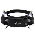 AiRunTech Running Belt with Water Bottles No Bounce Hydration Belts Can be Cut to Size Design Strap for Runners(2 * 6 OZ bottles)