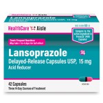 HealthCareAisle Lansoprazole 15 mg - 42 Delayed-Release Capsules - Acid Reducer, Treats Frequent Heartburn