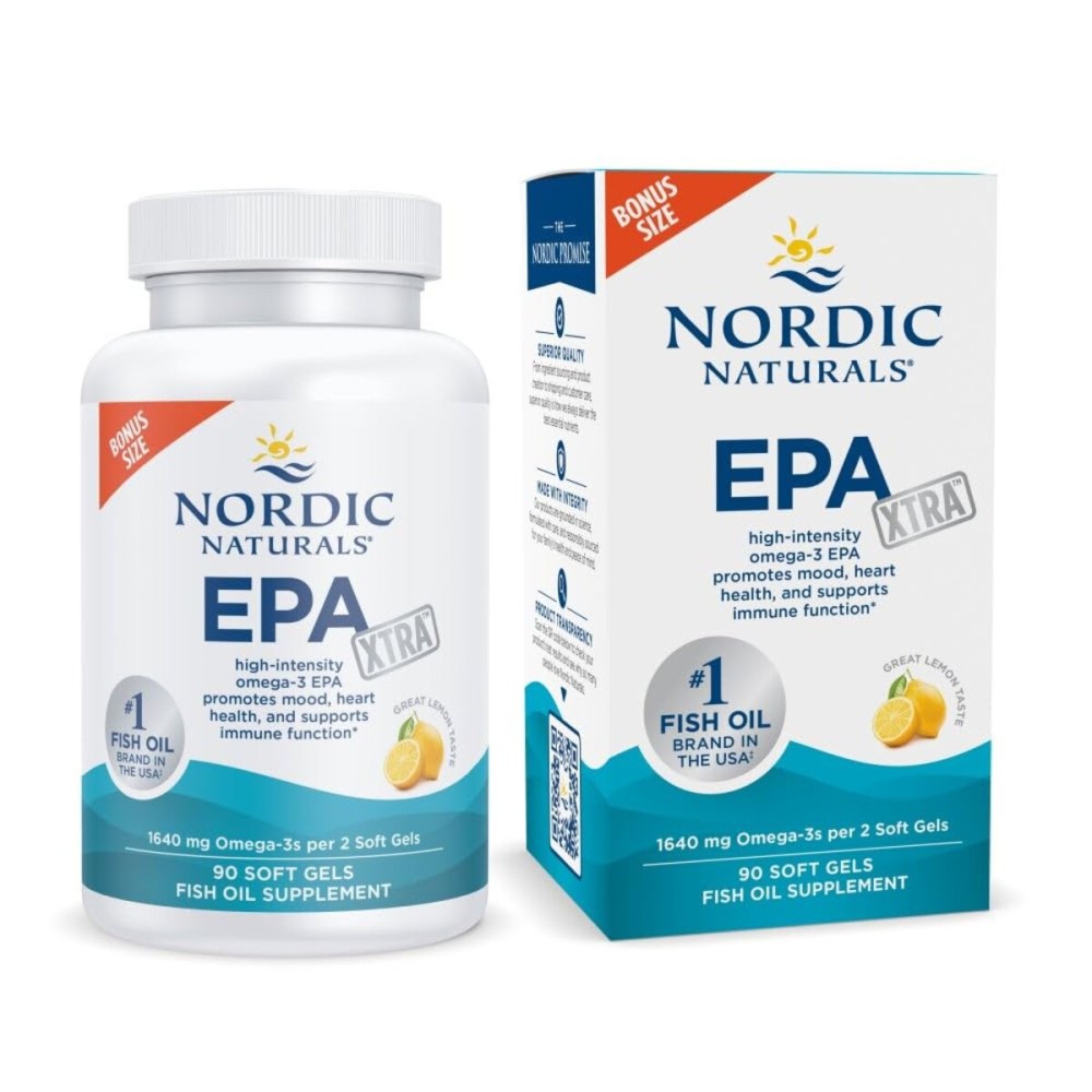 Nordic Naturals EPA Xtra, Lemon - 90 Soft Gels - 1640 mg Omega-3 - High-Intensity EPA Formula for Positive Mood, Heart Health & Healthy Immunity - Non-GMO - 45 Servings