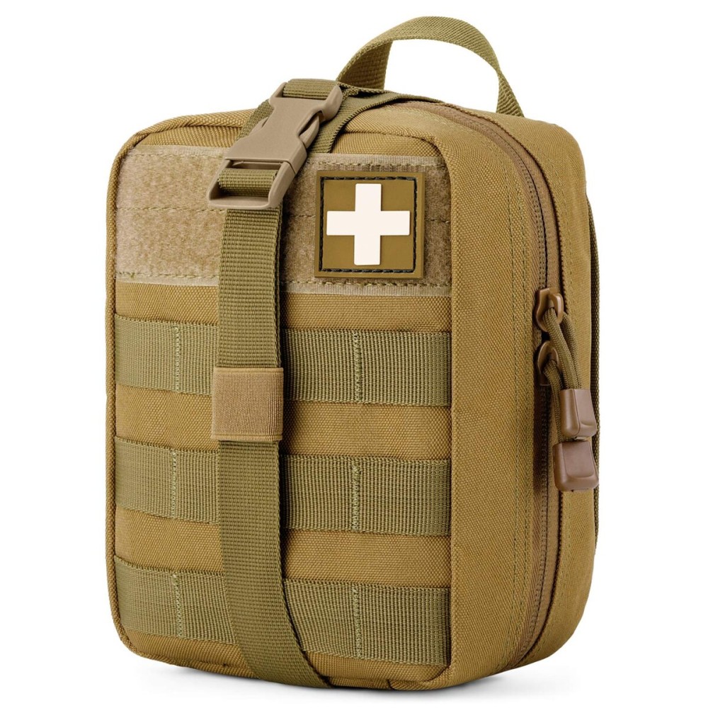 Gonex MOLLE Medical Pouch EMT First Aid Pouch Rip-Away IFAK Tactical Utility Pouch for Outdoor Activities Medical Supplies (Bag Only), Tan