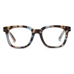 Peepers by PeeperSpecs Women\'s to The Max Square Light Blocking Reading Glasses, Blue Quartz, 49 + 0