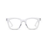 Peepers by PeeperSpecs Women\'s to The Max Square Blue Light Blocking Reading Glasses, Clear, 49 + 1