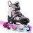 Gonex Inline Skates for Girls Boys Kids, Adjustable Skates Outdoor Blades Inline Roller Skates for Children Teens Women with Light Up Wheels for Indoor Outdoor Backyard Skating, Pink L