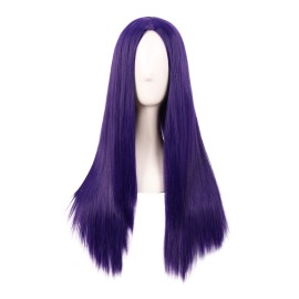 MapofBeauty 28 Inch/70cm Women Special Long Straight Synthetic Wig (Dark Purple)