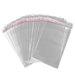 Borningfire 200 Pcs 6x8 Clear Resealable Cellophane Bags, Self Adhesive Sealing OPP Plastic Food Treat Cello Bags for Bakery Bread Candy Cookie Pastry Soap Candle Prints Card Gift Packaging