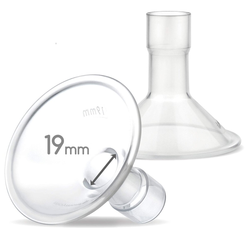Maymom MyFit 19 mm Small Shields Compatible with Medela Breast Pump- PersonalFit, Freestyle, Harmony, Maxi, Freestyle Flex Connector; Connect to Maymom Widemouth/Narrow Connector, 2pcs