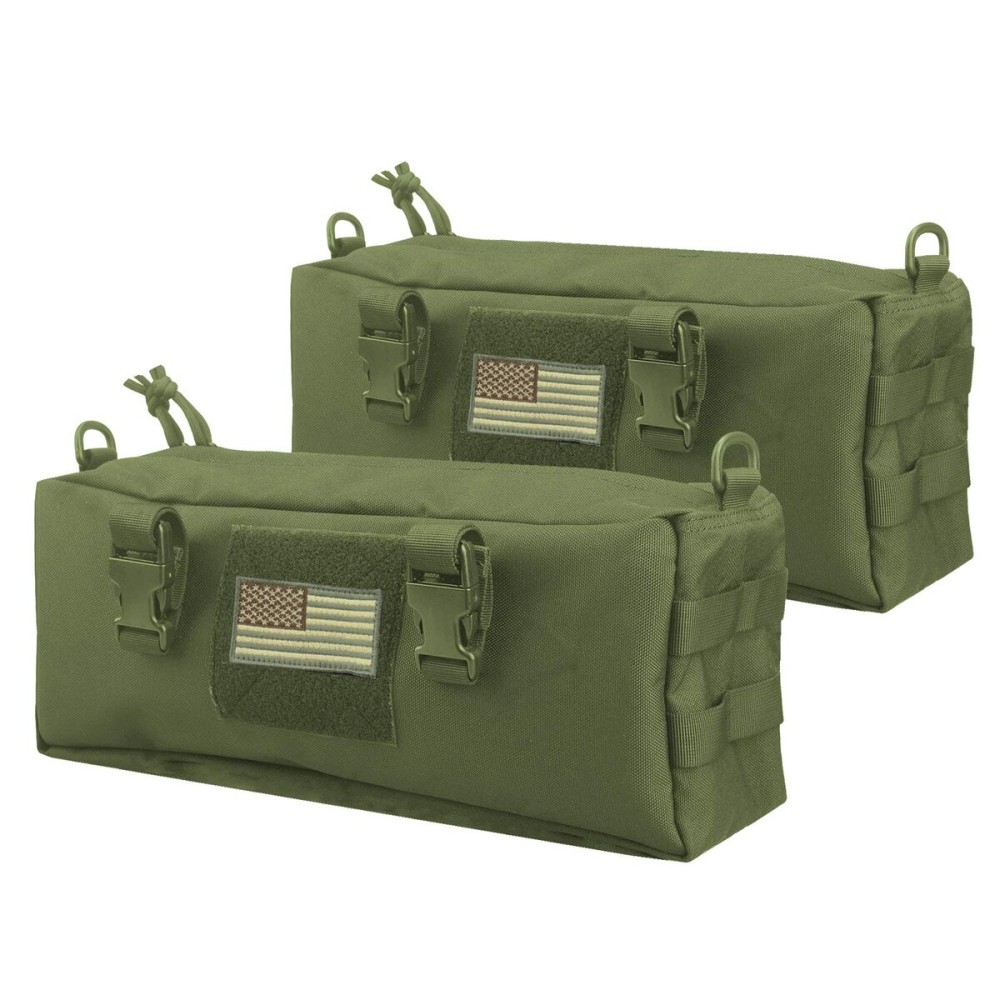 AMYIPO Tactical Pouch Multi-Purpose Large Capacity Increment Pouch Short Trips Bag (Green (2 PCS))