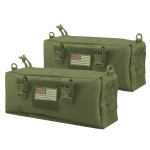 AMYIPO Tactical Pouch Multi-Purpose Large Capacity Increment Pouch Short Trips Bag (Green (2 PCS))