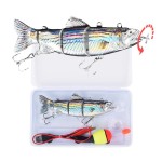 Robotic Swimming Fishing Electric Lures 5.12 USB Rechargeable LED Light Wobbler Multi Jointed Swimbaits Hard Lures Fishing Tackle (Hybrid Striped Shad Specialty)