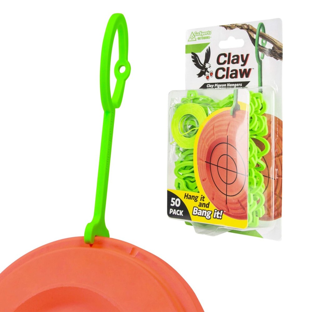 GoSports Outdoors Clay Target Holders - Choose Between Clay Claw Hangers or Clay Caddy In Ground Stakes, Versatile Target Holders for Shooting Practice, Neon Green