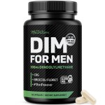 DIM Supplement for Men 300mg | Estrogen Blocker & Aromatase Inhibitor | Extra Strength Mens Hormone Balance & Fitness Booster with Diindolylmethane Plus CDG & Broccoli Floret | Gluten-Free | 60 Ct