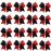 16PCS 8 Large Cheer Hair Bows Ponytail Holder Elastic Band Handmade for Cheerleading Teen Girls College Sports (Red/Black, 1 Count (Pack of 16))