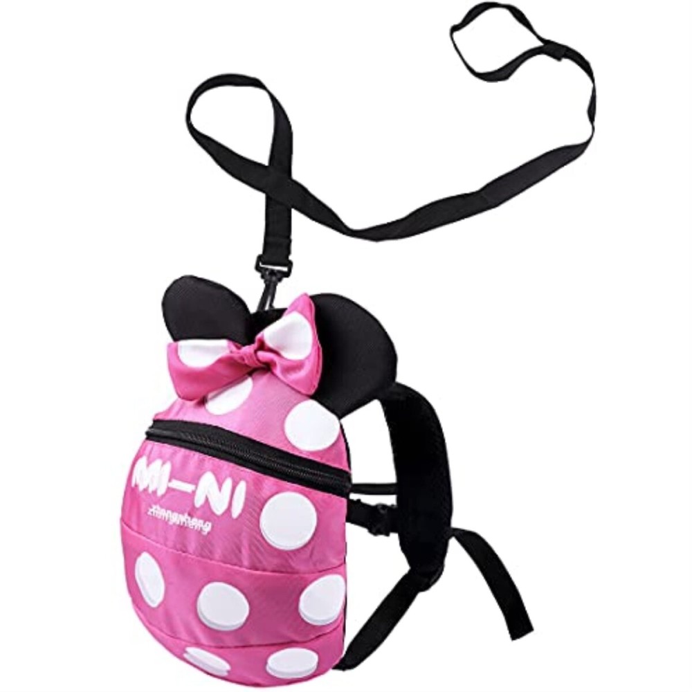 Baby Toddler Leash Baby Leash Backpack Little Kid Boys Girls Anti-Lost Travel Bag Harness Reins Cute Cartoon Backpacks with Safety Leash for Baby Backpack Leash for Toddlers 1-5 Years (Rose red)