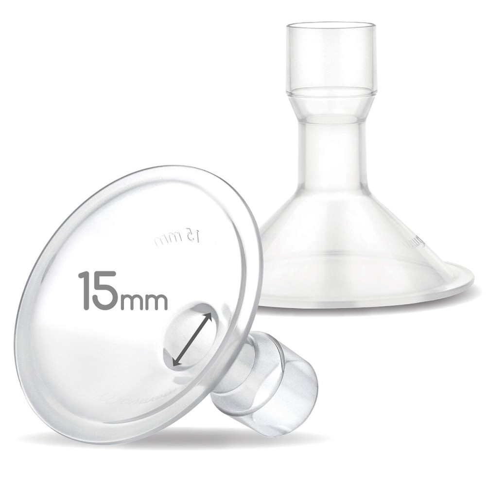Maymom MyFit 15 mm Shields; Compatible with Medela Breast Pump- PersonalFit, Freestyle, Harmony, Maxi, Freestyle Flex Connector; Connect to Maymom Widemouth/Narrow Connector, 2pcs