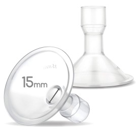 Maymom MyFit 15 mm Shields; Compatible with Medela Breast Pump- PersonalFit, Freestyle, Harmony, Maxi, Freestyle Flex Connector; Connect to Maymom Widemouth/Narrow Connector, 2pcs