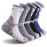 FEIDEER Hiking Walking Socks For Men, 5-pack Outdoor Recreation Socks Moisture Wicking Quarter Crew Socks (19105-L)