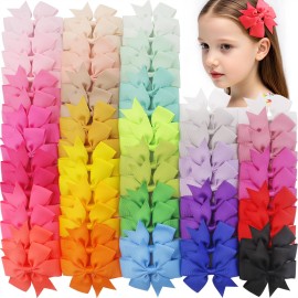 60Piece Grosgrain Ribbon Pinwheel Hair Bows Boutique Bow Alligator Clips For Girls Toddlers Teens Gifts In Pairs