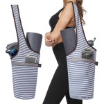 Ewedoos Yoga Mat Bag with Large Size Pocket and Zipper Pocket, Fit Most Size Mats (Fancy Stripe)