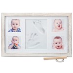 Little Hippo Baby Footprint Kit & Keepsake | Baby Handprint Kit | Baby Hand and Footprint Kit (Rustic White, Large)