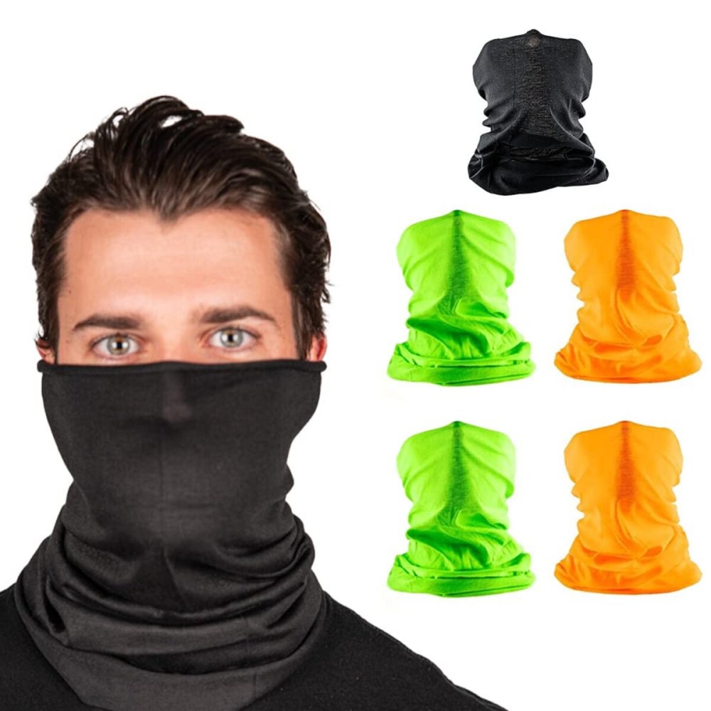 S A Company 5-Pack UV Face Shield | UV 30+ Multipurpose Neck Gaiter Balaclava for Adults