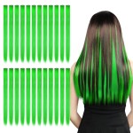 Kyerivs 24PCS Colored Clip in Hair Extensions for Girls 20Inch Rainbow Straight Synthetic Hairpieces Stocking Stuffers for Girls Party Highlights Colorful Hair Accessories Halloween Gifts for Women