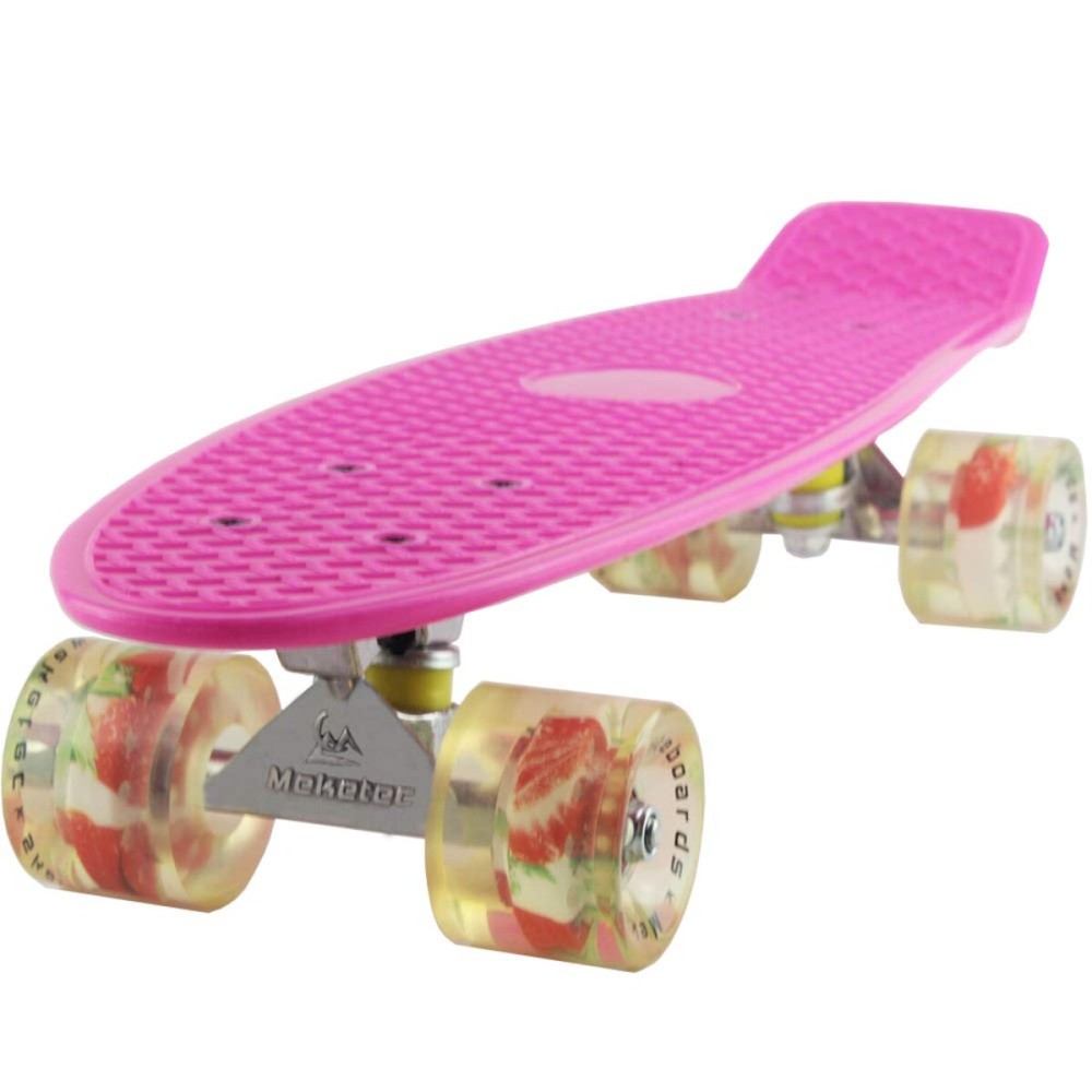 Skateboards Pink Complete Little Cruiser Retro Skateboard for Kids Boys Youths Beginners Daughter 22 inch (Pink)