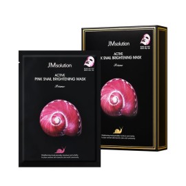 JMsolution Active Pink Snail Regenerating Mask | Vitamin B & Snail Mucin for Brightening, Hydration & Skin Repair | 10 Sheets | Korean Face Mask for All Skin Types