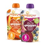 HAPPYTOT Organics Stage 4 Baby Food Pouches, Gluten Free, Vegan Snack, Love My Veggies, Fruit & Veggie Puree, Variety Pack, 4.22 Ounce (Pack of 16), Amazon Exclusive