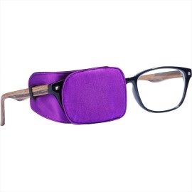 Astropic Silk Eye Patch for Adults Kids Glasses to Cover Either Eye (Medium, Violet)
