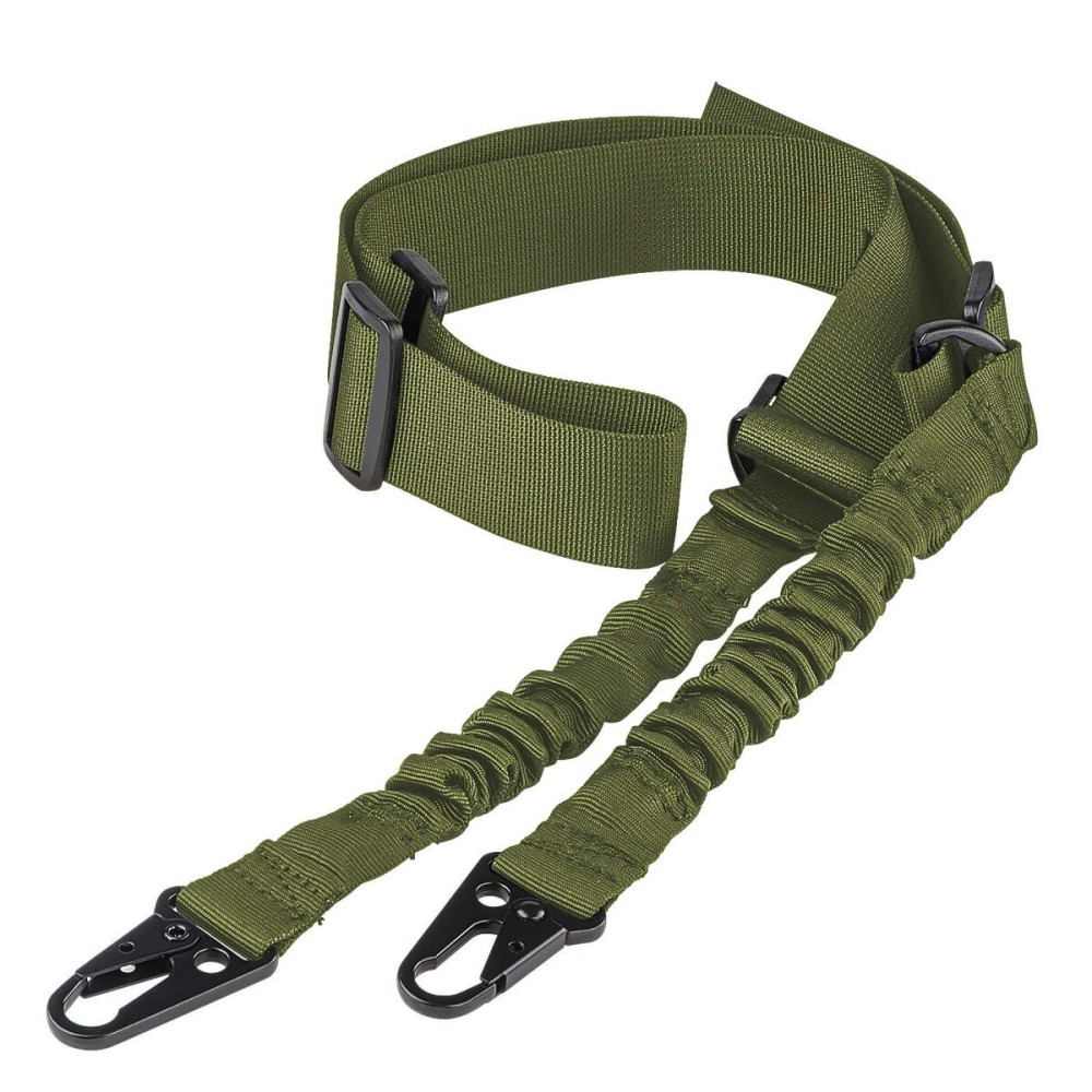 CVLIFE 2 Point Rifle Sling Strap with Metal Hook Adjustable Traditional Gun Sling Army Green