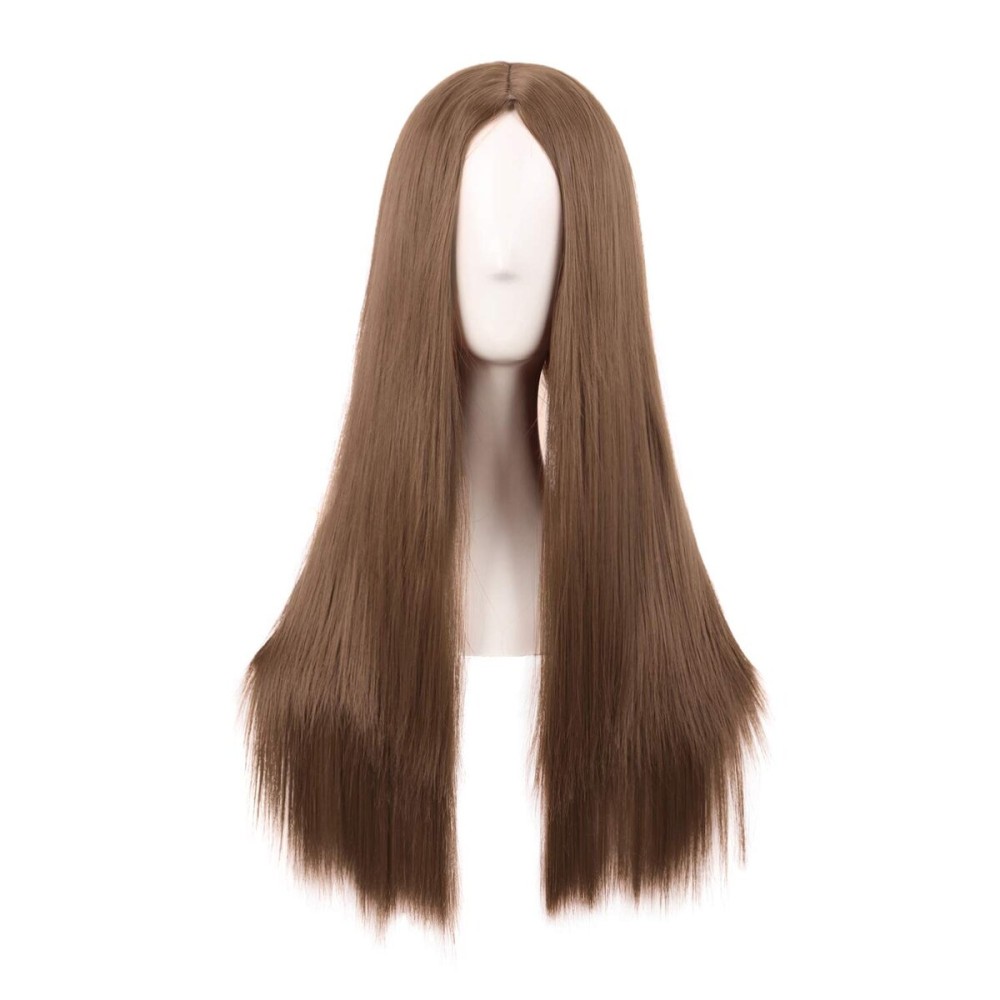 MapofBeauty 28 Inch/70cm Women Special Long Straight Synthetic Wig (Light Brown)