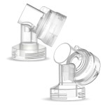 Maymom MyFit Narrow Neck Base Connectors; Compatible with Medela PersonalFit Connector; Use w/Maymom Two-Piece Shield System, Compatible with Medela Freestyle Flex BreastShield; Lansinoh Shields; 2pc