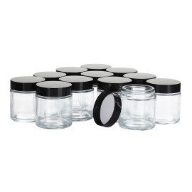 4OZ Glass Jars with Lids, Hoa Kinh Small Glass Jars, 12 Pack Empty Round Canning Storage Jars Containers for Storing Lotions, Powders, and Ointments