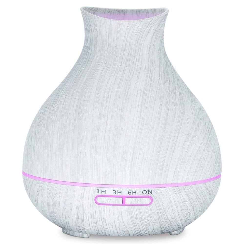 BZseed Aromatherapy Essential Oil Diffuser 550ml 12 Hours White Wood Grain Aroma Diffuser with Timer for Large Room, Home, Baby Bedroom, Waterless Auto Shut-Off, 7 Colors Lights Changing