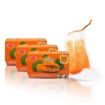 ASANTEE PAPAYA & HONEY Soap Bars with Vitamin C,E and Q10 Skin Cleansing 4.40 Oz (Pack of 3)