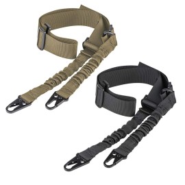 CVLIFE Two Point Rifle Sling with Metal Hook Adjustable Traditional Gun Sling Black and Khaki