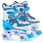 SULIFEEL Rainbow Unicorn 4 Size Adjustable Roller Skates for Girls Boys for Kids Ages 3-5 5-8 6-12 Children Skates Indoor Outdoor