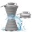 Collapsible Water Bottle, Camping Cup With Carabiner, Reuseable Silicone Foldable Leak Proof Portable Sports Travel Water Bottles For Outdoor, Travel Gym Hiking, BPA Free, Cycling Cups with Carabiner
