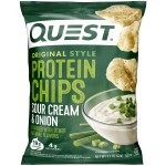 Quest Nutrition Sour Cream & Onion Protein Chips, 19g Protein, 4g Net Carbs, Low Carb, Gluten Free, 1.1 oz (Pack of 12)
