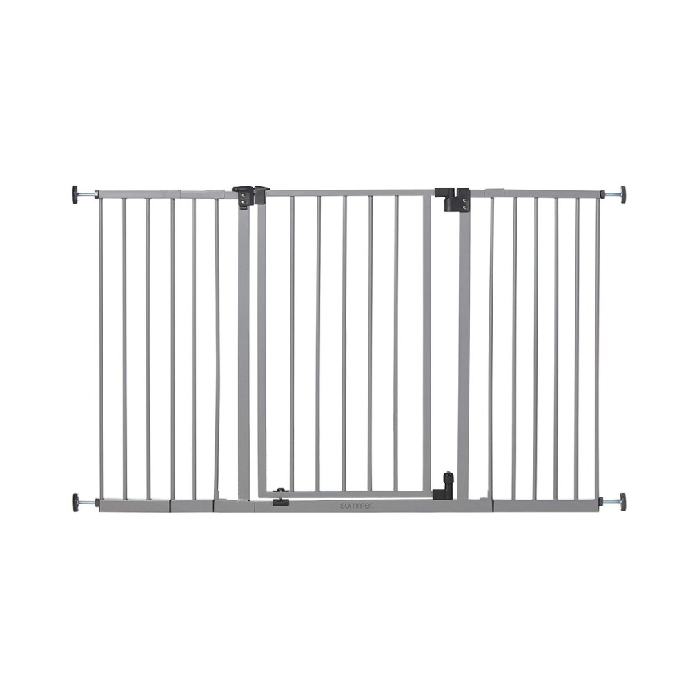 Summer Infant Secure Space Extra-Wide Pet and Baby Gate, 28.5 - 52 Wide, 30 Tall, Pressure or Hardware Mounted, Install In-Between Rooms, Doorways and Stairways, Auto-Close & Hold-Open Door - Grey