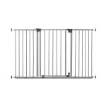 Summer Infant Secure Space Extra-Wide Pet and Baby Gate, 28.5 - 52 Wide, 30 Tall, Pressure or Hardware Mounted, Install In-Between Rooms, Doorways and Stairways, Auto-Close & Hold-Open Door - Grey
