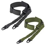 CVLIFE Two Point Rifle Sling with Metal Hook Adjustable Traditional Gun Sling Black and Army Green